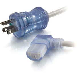 UD_C2G 15ft 16 AWG Hospital Grade Power Cord (NEMA 5-15P to IEC320C13R) - Gray with Clear Connectors