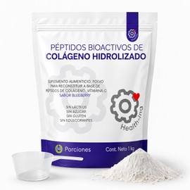 Health Ing Péptidos Colágeno Hidrolizado Tipo Iii Polvo Proteína Pura Bovino Marino Pollo Gluten Azúcar Lácteos Sabor Blueberry Porciones