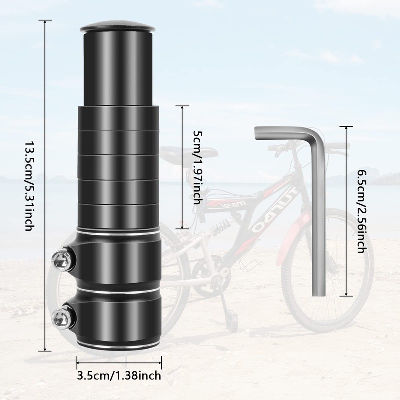 Bike Stem Riser Adjustable Bicycle Handlebar Extender Increases Bar Height