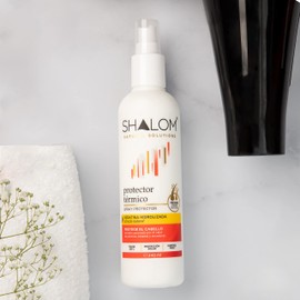 SHALOM Thermal Shield Heat Protecting Spray with Hydrolyzed Keratin, Protects Hair from Heat Damage, Up To 455°F. Salt, Sulfate and Paraben Free, 8 fl oz