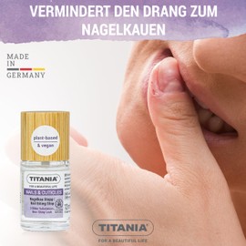 TITANIA® Nagelkau Stop 12 ml - Bitter Substance Against Nail Chewing, Colourless & Vegan, with Eucalyptus & Blood Orange Oil, Dermatologically Confirmed, Cosmos Natural, Made in Germany