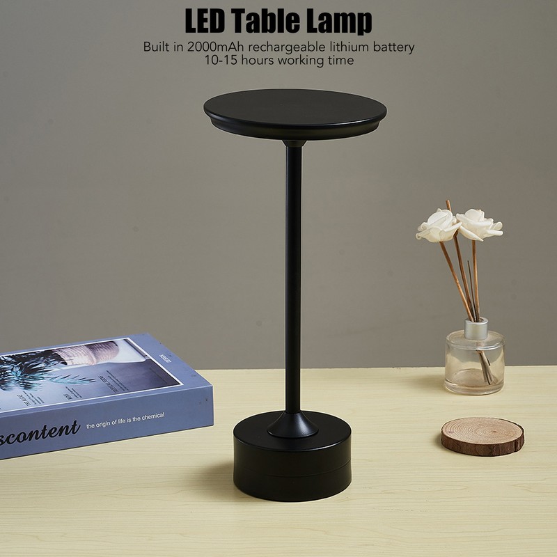 Cordless Table Lamp Rechargeable 2000mAh 3 Levels Brightness Portable USB