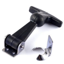 Cylewet 4Pcs Rubber Flexible Stainless Steel T-Handle Draw Latches T-Handle Hasp (Pack of 4) CYT1103