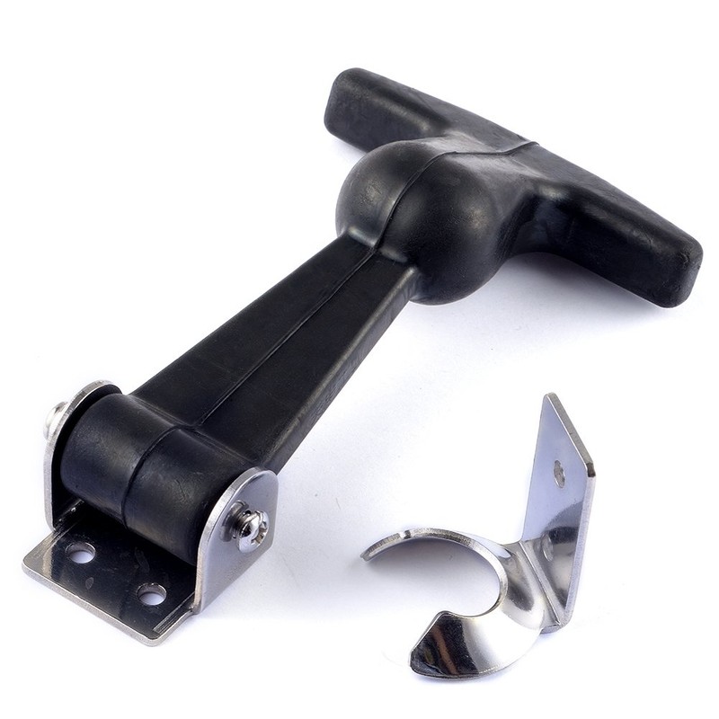 Cylewet 4Pcs Rubber Flexible Stainless Steel T-Handle Draw Latches T-Handle