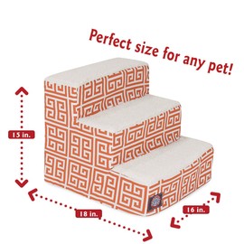 3 Step Portable Pet Stairs By Majestic Pet Products Orange Towers Steps for Cats and Dogs Tangerine