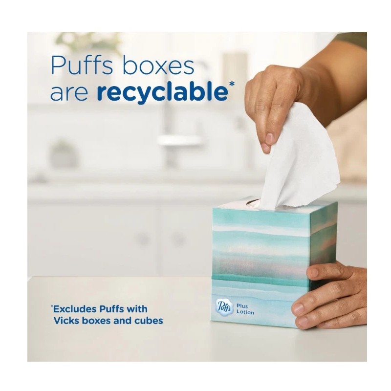 Puffs Plus Lotion Facial Tissue 1 Cube Box 48 Tissues