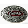 TotalShop Peterbilt Truck Belt Buckle, Red Silver