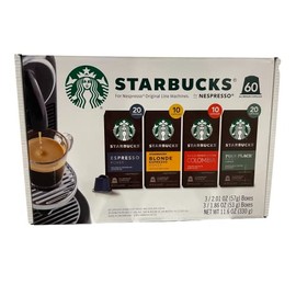 Starbucks Nespresso Original Line Variety Pack Capsules, 60 Count, Pack of 1