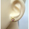 Teddy Bear Earrings with Crystal Stones 925 Sterling Silver Gold