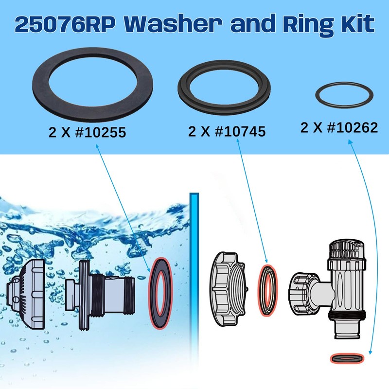 WEINIBAO Pool O-Rings Replacement Part for Intex, 6 Pieces Pool