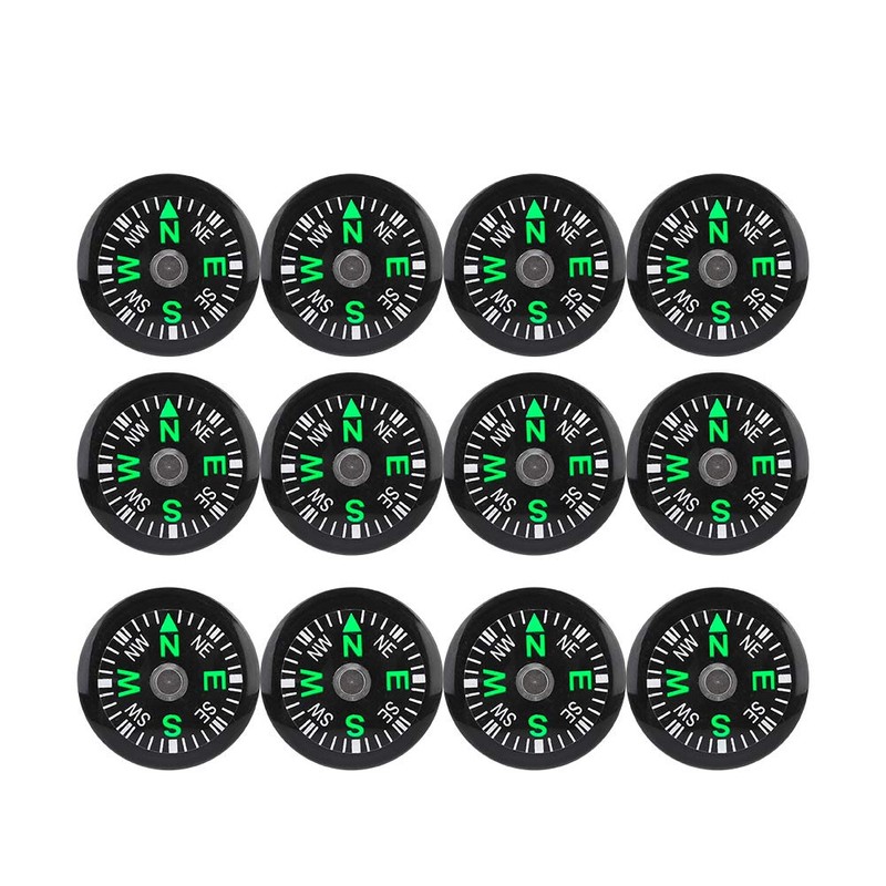Pocket Compass, 20mm 12pcs Mini Pocket Oil Filled Compass for