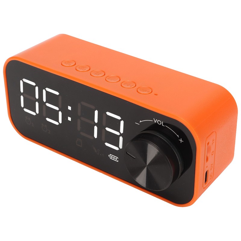 Mini Bluetooth Speaker Heavy Bass Dual Alarm Clock Portable Wireless