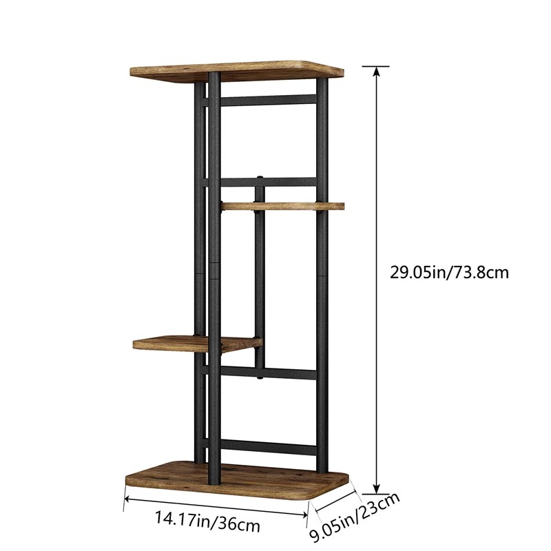 LINZINAR Plant Stand Indoor 4 Tier 5 Potted Multiple Plant