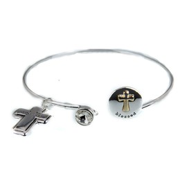 4030511 I Am Blessed Bangle Bracelet Christian Cross