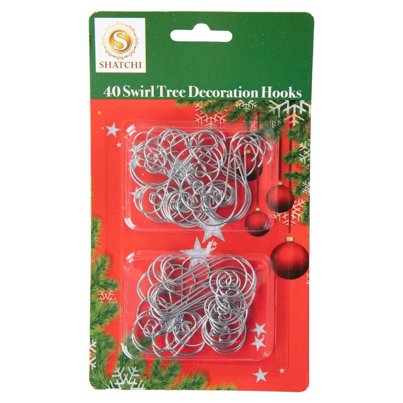 120Pcs Silver Christmas Ornaments Hangers Hooks for Christmas Tree Baubles,