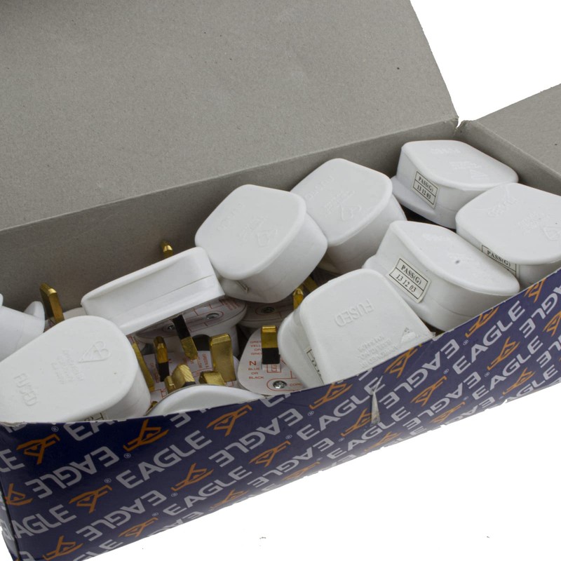 kenable [20 Pack] Rewireable 3 Pin UK Mains Plug Fitted