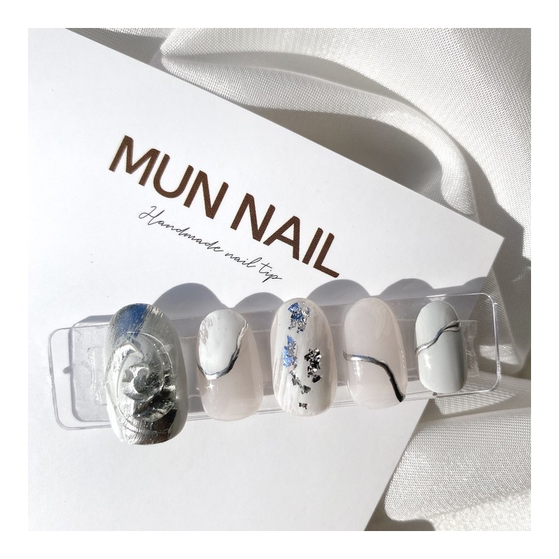 MunNail Silver Drawing Nail Tips - Mediaval / MunNail 실버드로잉