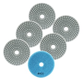 FOCSTOL Diamond Wet Polishing Discs - Pack of 6 100 mm Grit 400 Diamond Sanding Pad for Granite Marble Artificial Stone Quartz for Angle Grinder