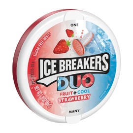 Ice Breakers Duo Fruit & Cool Strawberry Sugarfree Mints 1 x 36g Tub