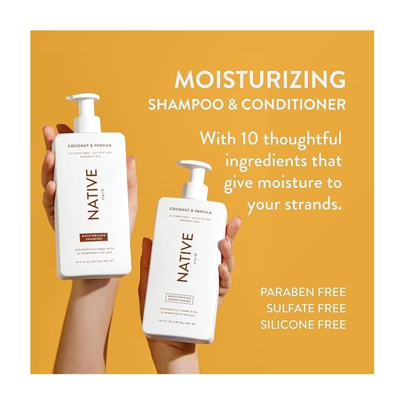 Native Coconut & Vanilla Shampoo and Conditioner Contain Naturally Derived