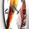 Designart 'Colourful Boho Feathers IV' Bohemian & Eclectic wall clock