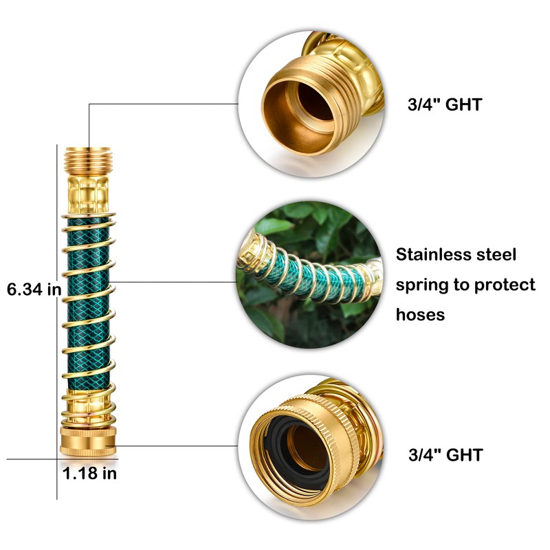 SIGURANTA Garden Hose Extension Adapter, Hose Kink Protector with Coil