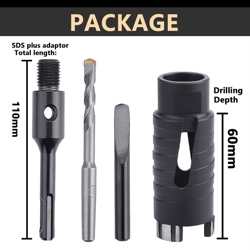 32mm 1-1/4 inch Diamond Dry Core Drill Bit with SDS
