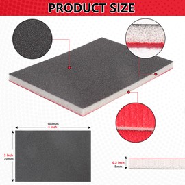 MOGRQAP 32 PCS 70x100mm Sanding Sponge Set, 180/320/400/600/800/1000/2000/3000 Grits Wet Dry Reusable Block Soft Foam Sandpaper Flexible Foam Filled Sanding Pad for Drywall Metal Wood Polishing