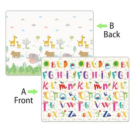 Skrsila Baby Play Mat, Crawling Mat, Foldable Baby Play Mat, Double-Sided Playable, Children's Play Mat, XPE Material, Non-Toxic, Waterproof, Non-Slip, BPA-Free, 120 x 180 x 0.5 cm