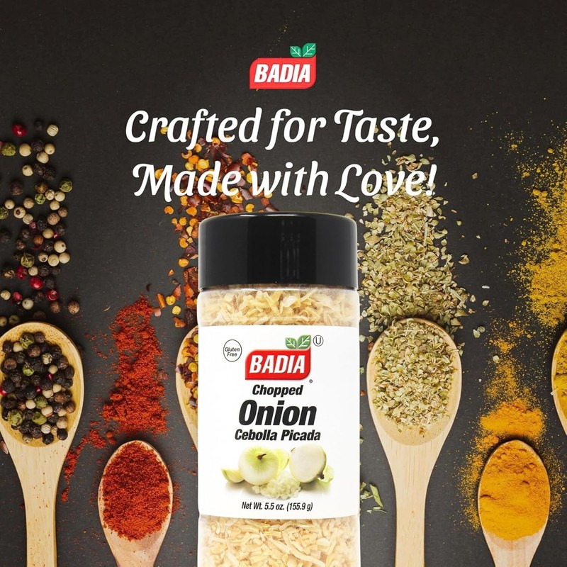 Badia Chopped Onion, 5.5 oz – Convenient Flavorful Onion Flakes