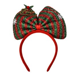 Kefley Big Christmas Hair Bow Christmas Tree Headband Headpiece Xmas Christmas Ornaments Decorations Christmas Bows for Hair Accessories Christmas Gifts for Women Girls Red Green