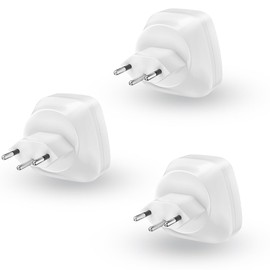 [Pack of 3] Europe to Switzerland Plug Adapter, HITRENDS EU to CH Adapter, German Socket Adapter, EU/CH/DE Travel Plug, Travel Adapter Switzerland, Plug Schuko Socket with Type J Shape, White