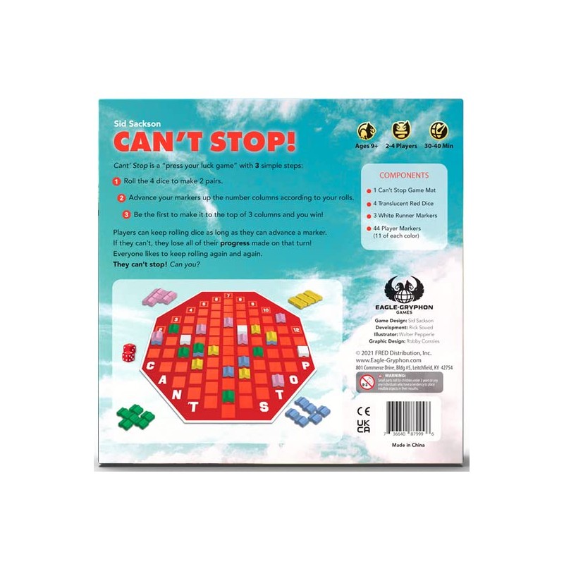 Can't Stop Juego de mesa