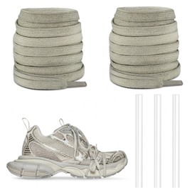 Dirty Shoelaces for Balenciaga 3XL, 5/16"(8mm) Old Flat Polycotton Athletic Shoe Laces Replacement Strings