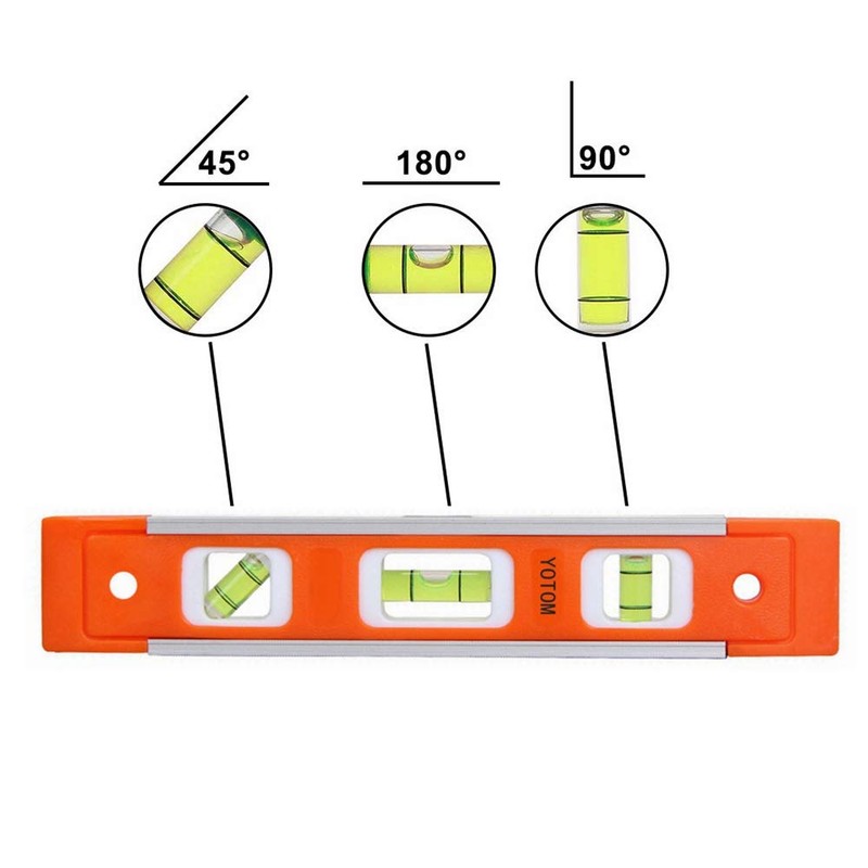 2pcs 9 inch Aluminum-Sided Magnetic Torpedo Level, Box Level Spirit