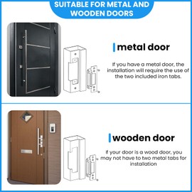2024 Upgraded ANSI Standard Heavy Duty Electric Door Strike Lock for Door Access Control System, Cylindrical/Mechanical Locksets, Fail-Secure/Fail-Safe Adjustable,(Input Voltage 12VDC), Silvery