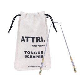 Stainless Steel Tongue Scraper Eco-Friendly Pouch for Adults and Kids - Durable Tongue cleaner - Tough Scraper Oral Care & Hygiene-Unique design-ATTRI.