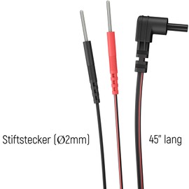 iSTIM 45 Replacement Cable for TENS/EMS/IF Electrode Units, Pads/∅2mm Pin Cable Connectors (Pack of 4)