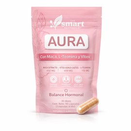 Suplementos Alimenticios Magnesio AURA Vitamina D3 Vitaminas Complejo B Para Mujer Con Maca Vitex L-Teanina | Fórmula Botánica 90 Cápsulas Sin Azúcar