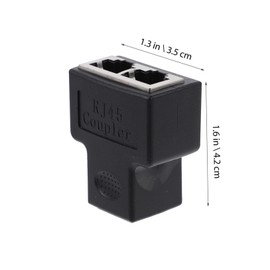 Operitacx 2pcs Ethernet Socket Splitter Adapter Network Connector for Dual Device Connection Durable Easy to Use for Home Office Networking