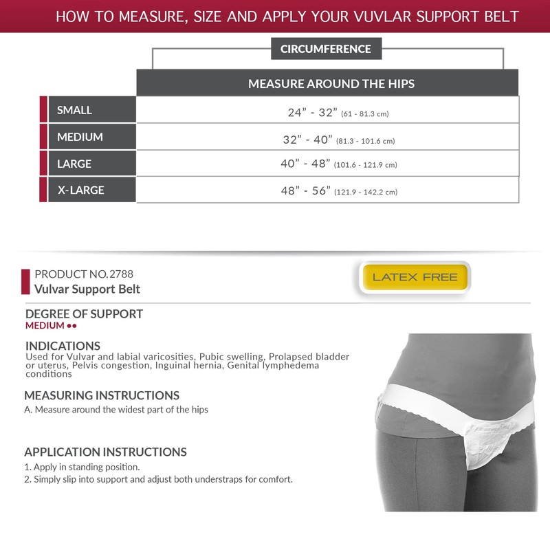 OTC Vulvar Support Belt for Women, Varicosities, Organ and Genital