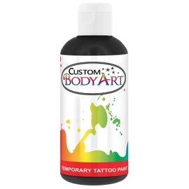 Custom Body Art 8-Ounce Black Temporary Airbrush Tattoo Body Art Paint Alcohol Based