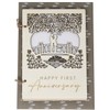 Wooden First Anniversary Card with Loving Couple on a Bridge