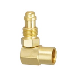 AW-407 / CGA 032 Nut/NIP -032 Body 90' 90 Degrees Elbow Inert Gas Adaptor Argon Welder Connector for Everlast for TIG for MIG Welder