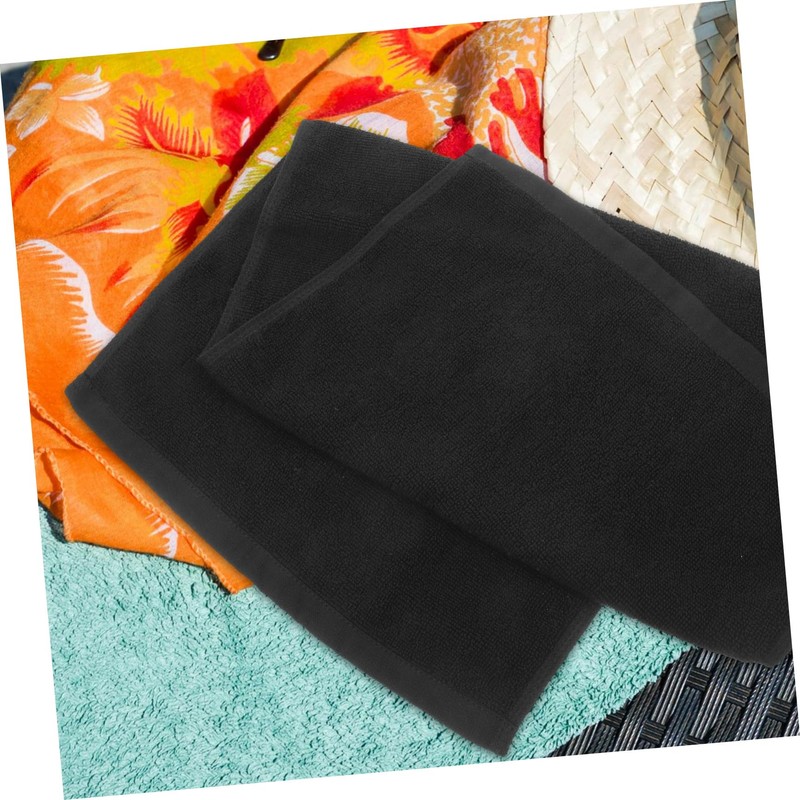 OHPHCALL 2pcs Pure Cotton Black Towel Hair Drying Towel Cotton