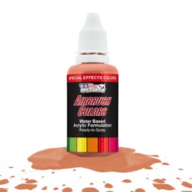 U.S. Art Supply Ready to Spray Special Effects Orange Pearl Acrylic Airbrush Paint - 1oz Bottle, Professional Grade Non-Toxic Water-Based Colors for Vibrant & Permanent Results