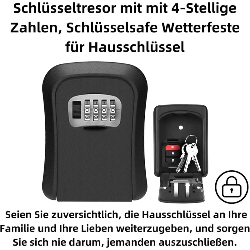 Bolwins H34CS Key Safe with 4 Digit Combination Code -
