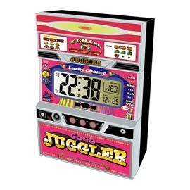 Juggler Slot Clock, Table Clock, Calendar, Alarm Time Signal, Gorgeo Gruggler 3, Pink