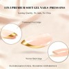 Uñas francesas cortas ovaladas, con base nude natural, uñas postizas