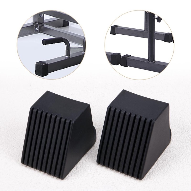 Comidox 4Pcs Premium Plastic Fitness Equipment End Caps Slip-Resistant Square